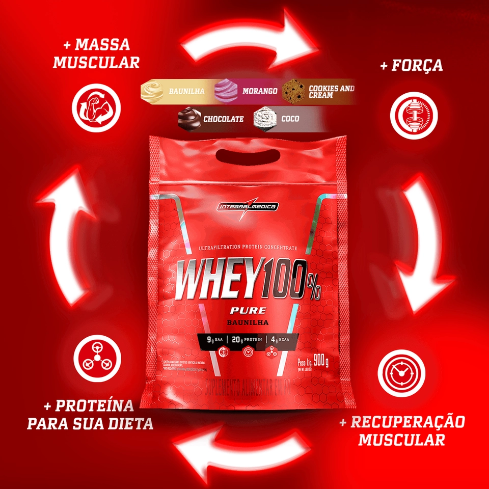 Whey Protein Concentrado (refil) 900g - Integralmedica - imagem 4