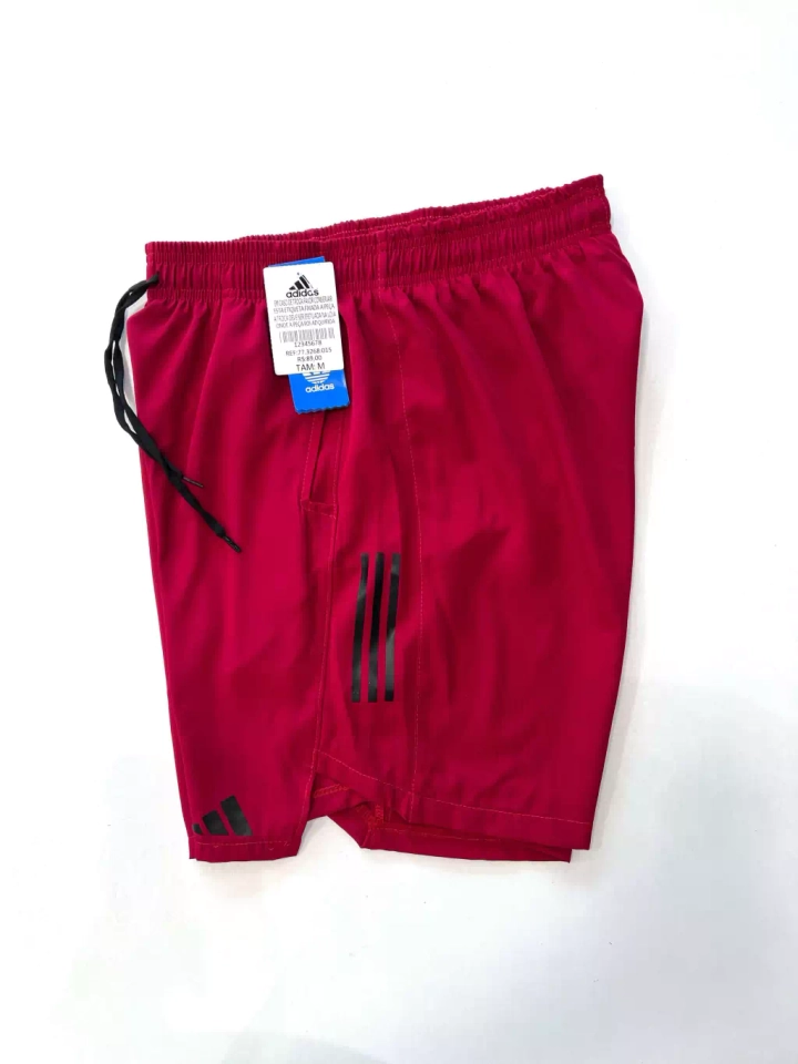 Calções de Treino Elastano Premium Adidas 3 Listras - Vermelho - imagem 1