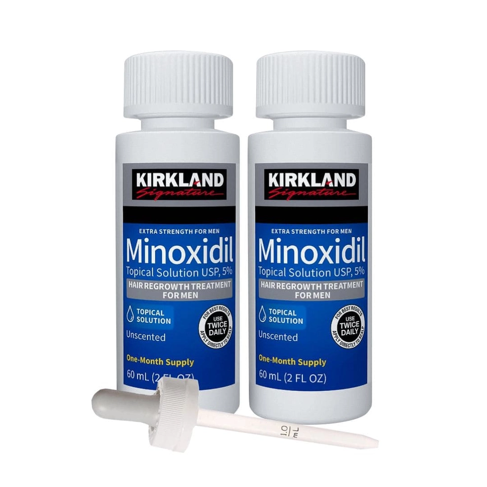 Minoxidil Kirkland 5% (02 UNIDADES) COM CONTA GOTAS - MADE IN ISRAEL- Nova Embalagem 2025 - imagem 1