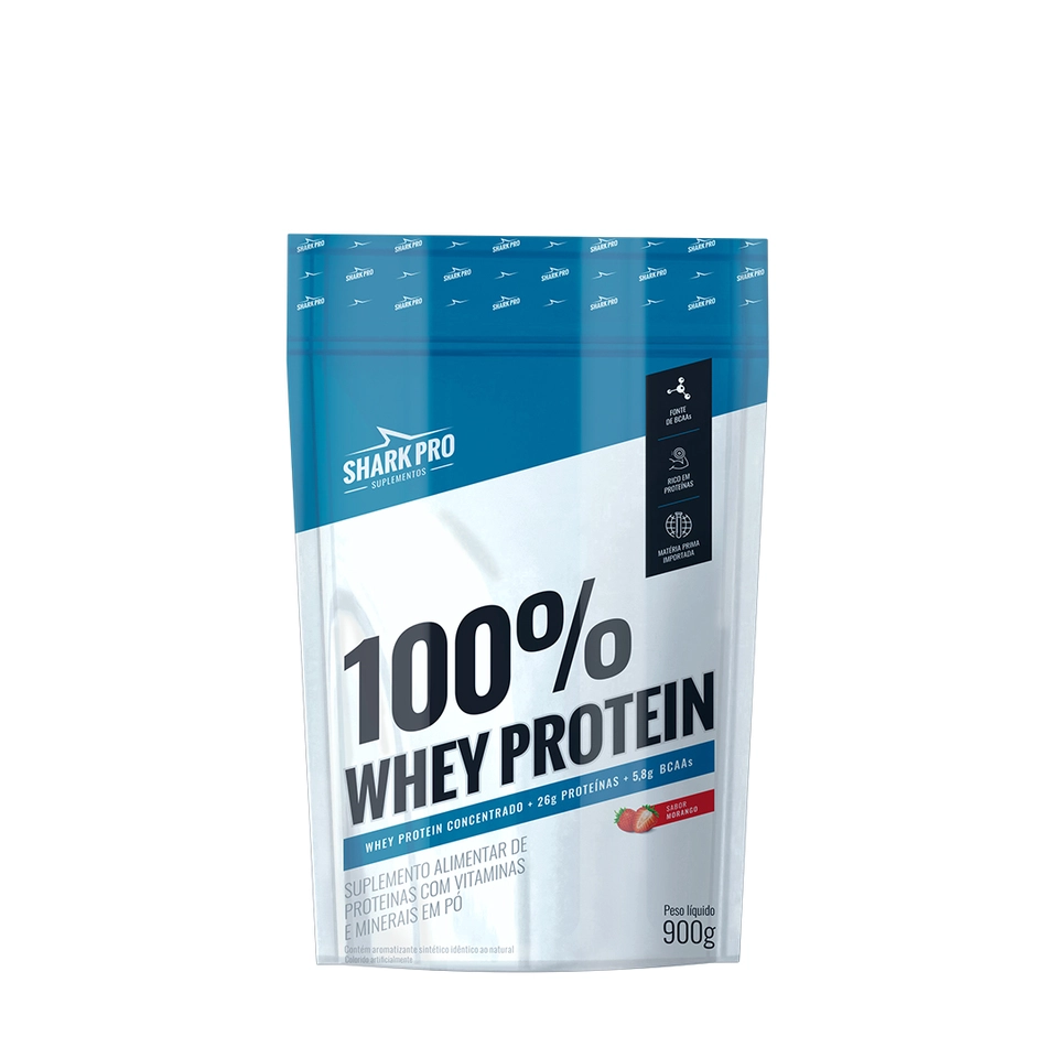 100% WHEY PROTEIN (Refil) 907G  - SHARK PRO - imagem 2