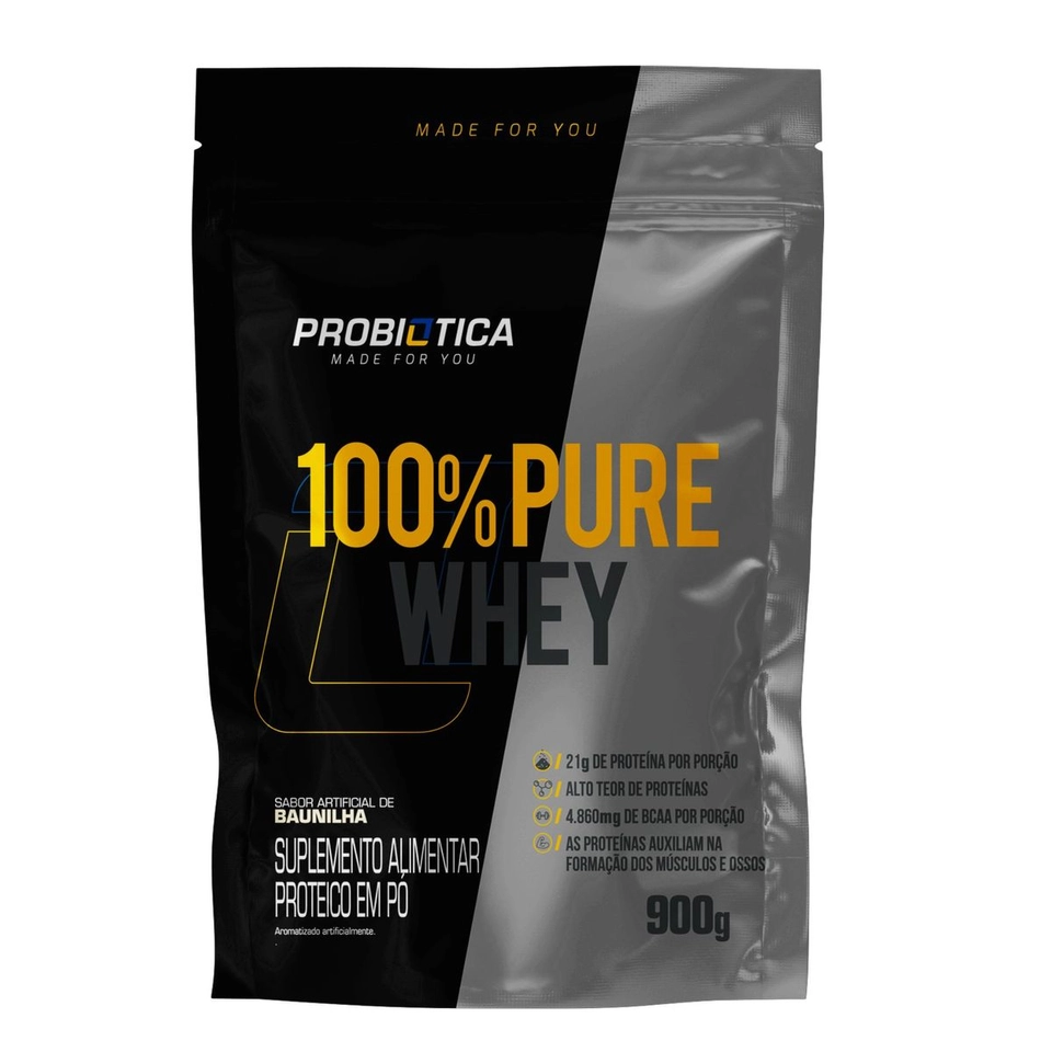 Whey 100% Purê Refil 900g - Probiótica - imagem 1