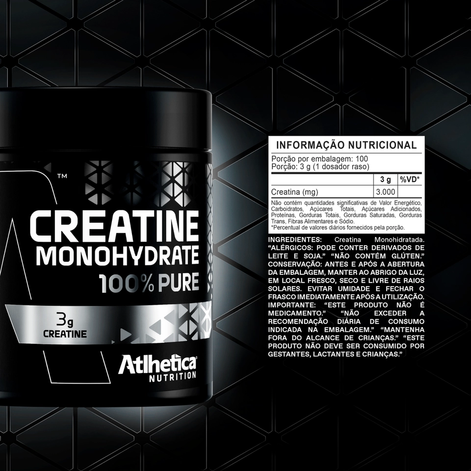 Creatine 300g 100% Pure Atlhetica Nutrition - imagem 3