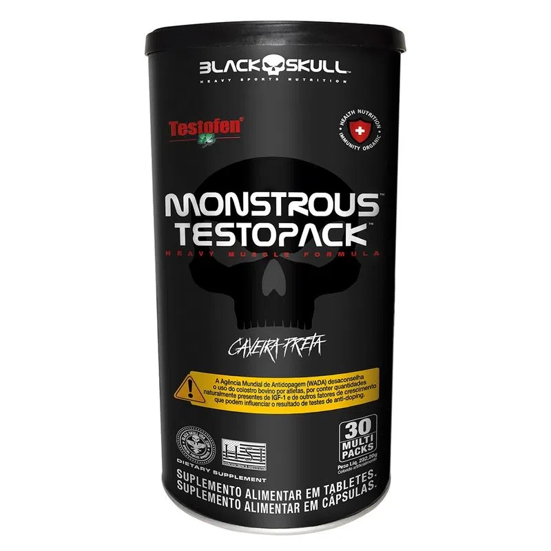 MONSTROUS TESTOPACK 30 PACKS BLACK SKULL - imagem 1