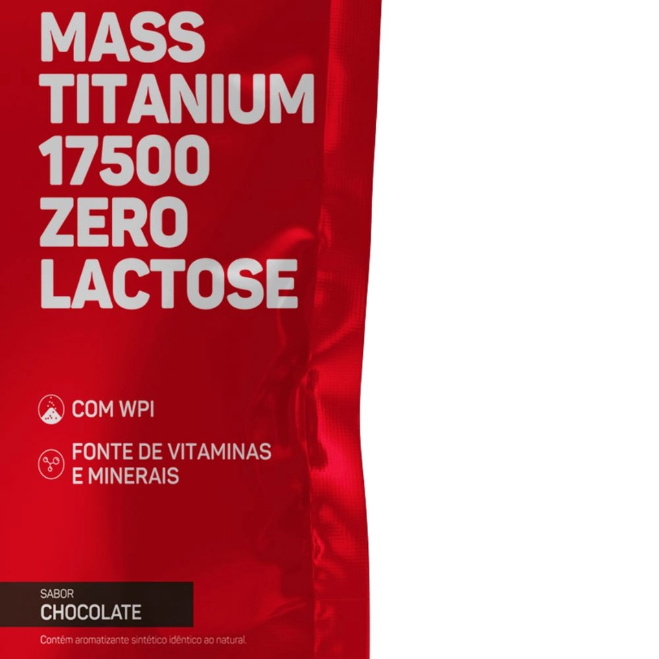Hipercalórico  Mass Titanium 17500 ZERO LACTOSE 2,4kg - imagem 3
