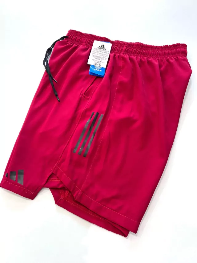 Calções de Treino Elastano Premium Adidas 3 Listras - Vermelho - imagem 3