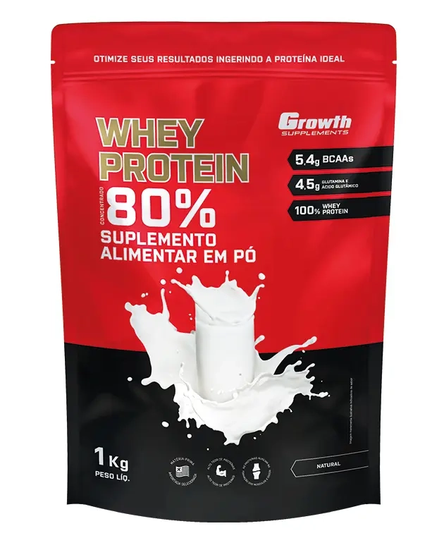(TOP) WHEY PROTEIN CONCENTRADO (1KG) - GROWTH SUPPLEMENTS - imagem 1