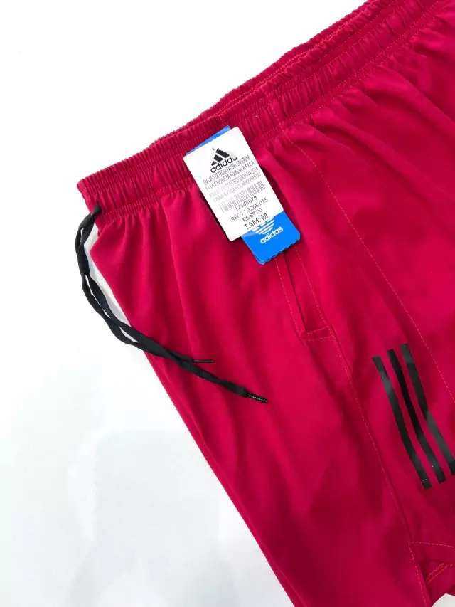Calções de Treino Elastano Premium Adidas 3 Listras - Vermelho - imagem 2
