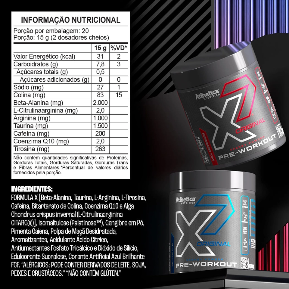 X7 Pré Workout Pote 300g Atlhetica Nutrition - imagem 4
