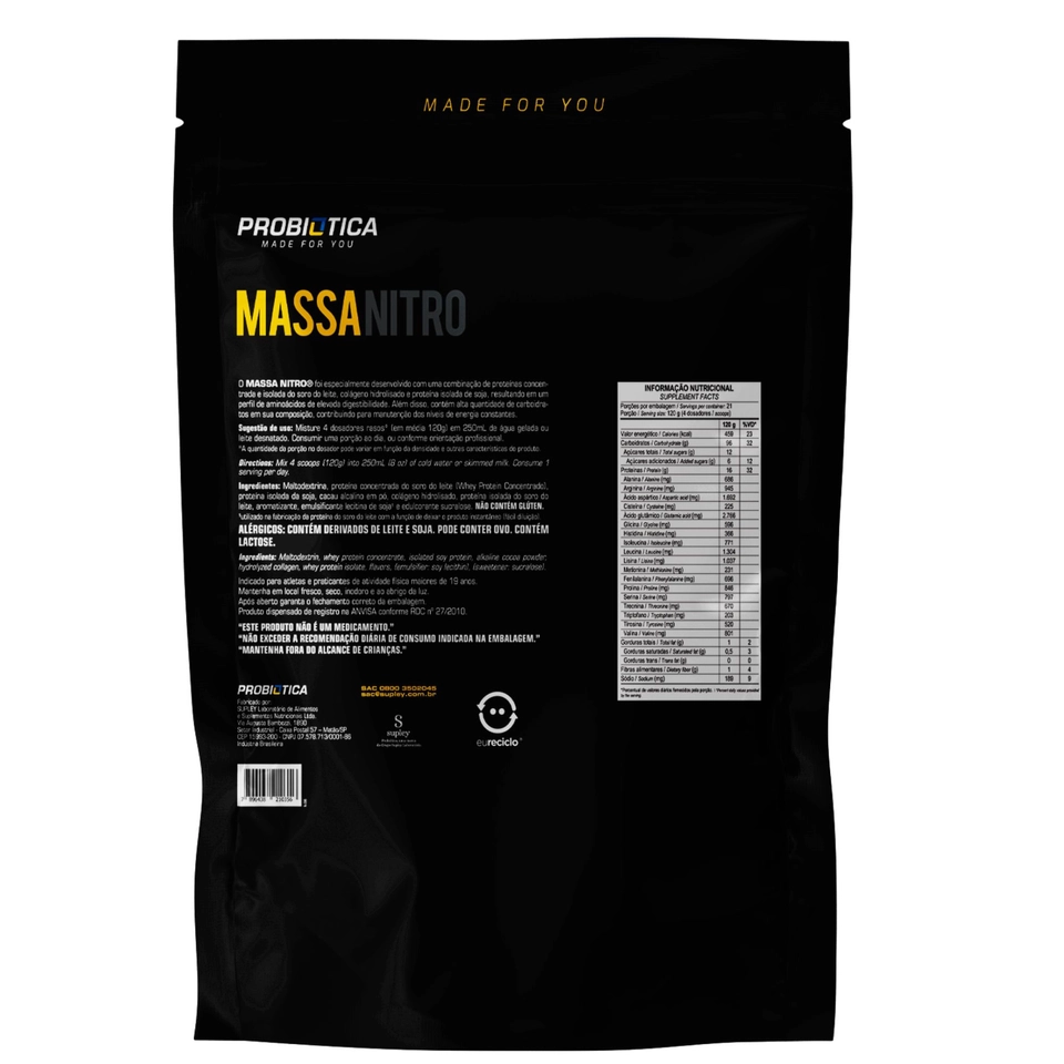 Massa Nitro Refil 2,52Kg Probiótica  - imagem 4