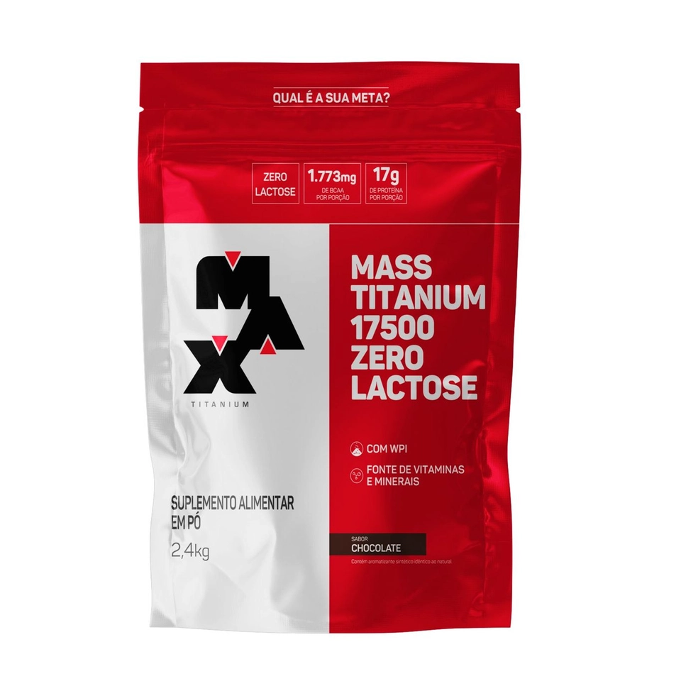 Hipercalórico  Mass Titanium 17500 ZERO LACTOSE 2,4kg - imagem 1