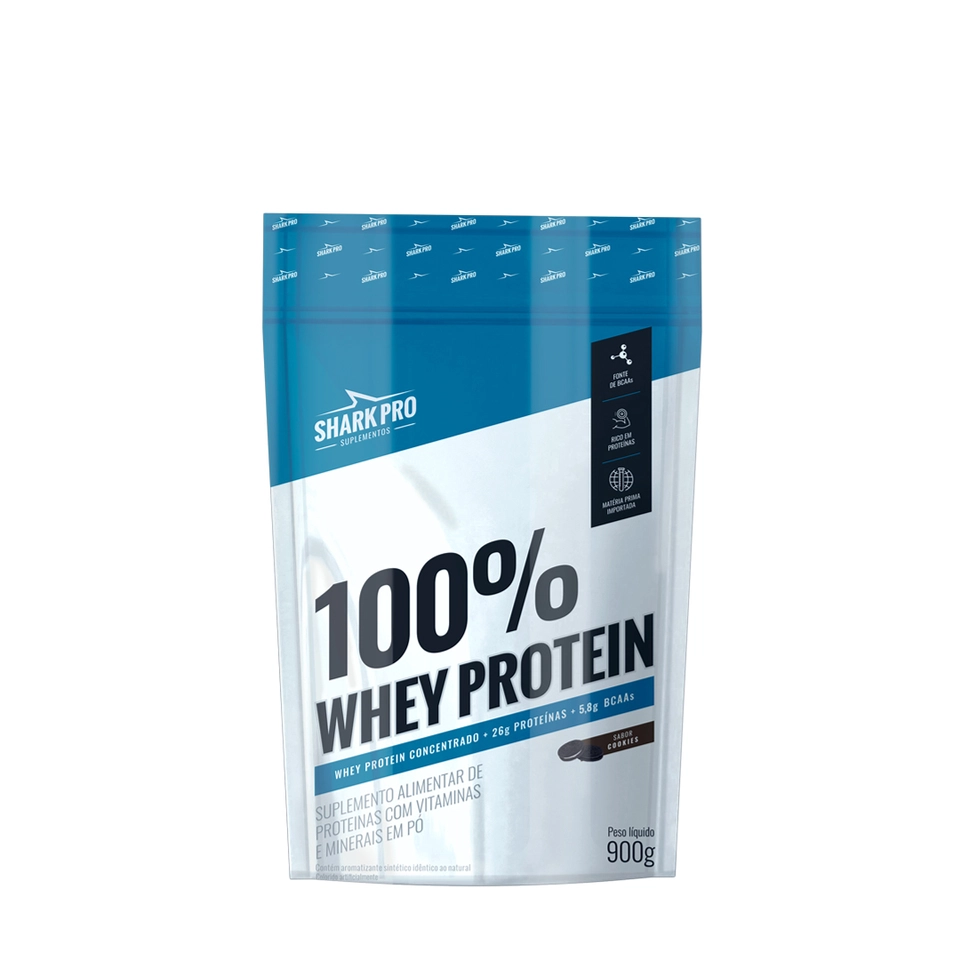 100% WHEY PROTEIN (Refil) 907G  - SHARK PRO - imagem 3