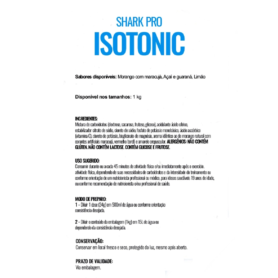 ISOTONICO 1Kg - Shark Pro Suplementos - imagem 3
