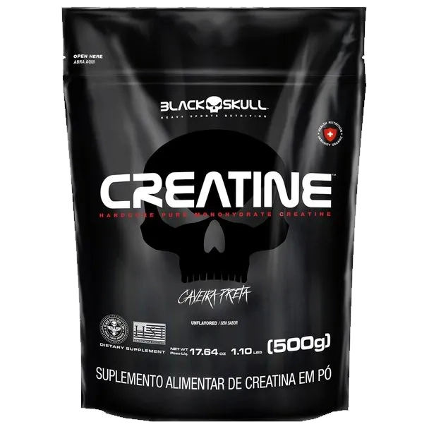 CREATINE - CREATINA MONOHIDRATADA - REFIL 500G BLACK SKULL - imagem 1