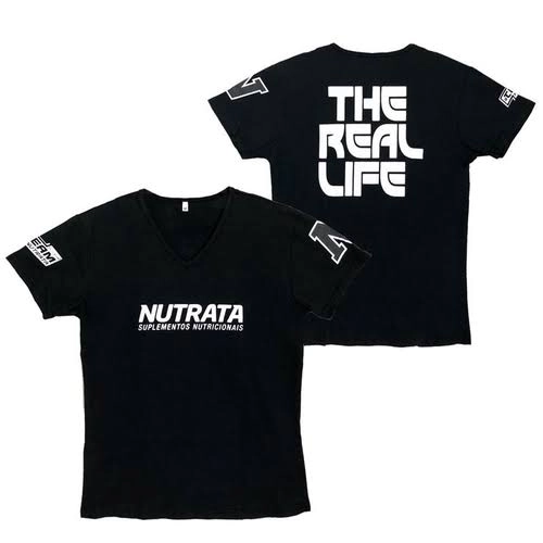 Camiseta Preta The Real Life (100% Algodão) Nutrata - imagem 2