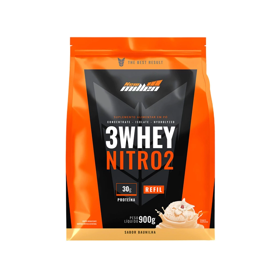 3 WHEY NITRO – REFIL DE 900G New Millen - imagem 2