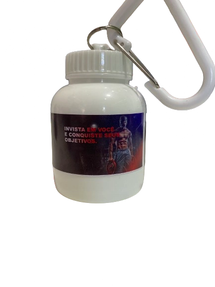 Chaveiro Whey Container Porta Proteína Suplemento Prottector Cor Fumê - imagem 5