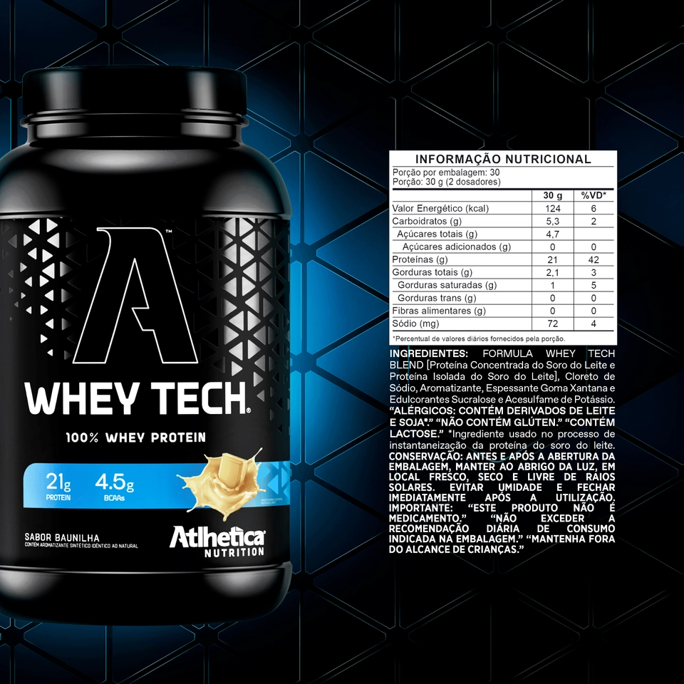 Whey Tech 900g Athletica Nutrition - imagem 2