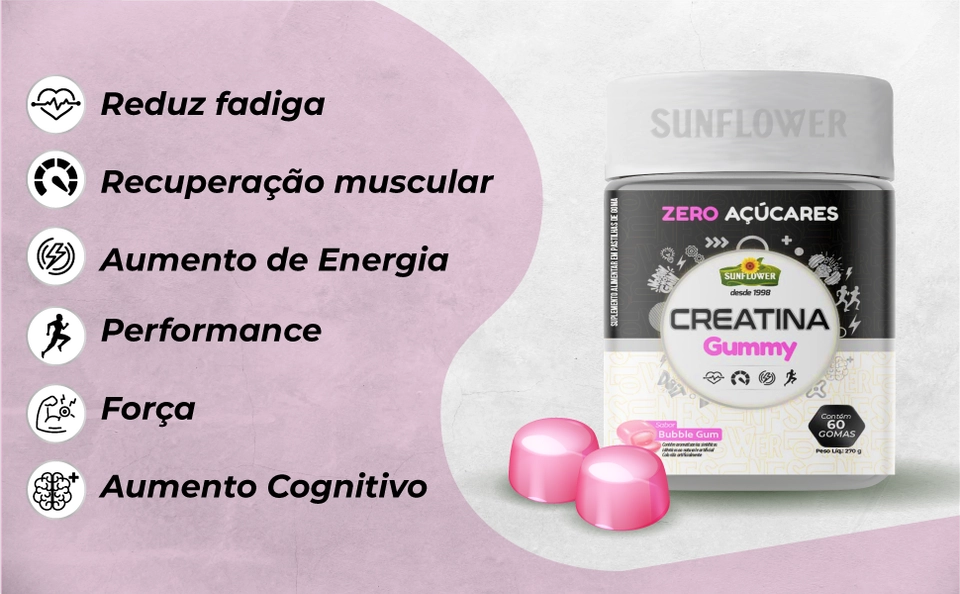 Creatina em Gomas Sunflower - Zero Açúcar - imagem 4