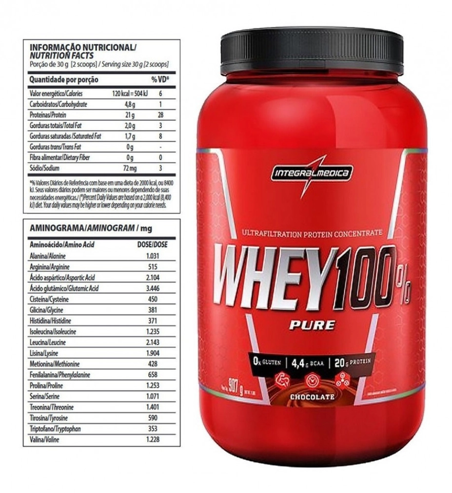 WHEY 100% PURE 907g - Integralmedica - imagem 2