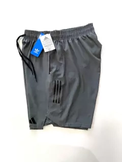 Short Elastano Premium Adidas 3 Listras - Cinza