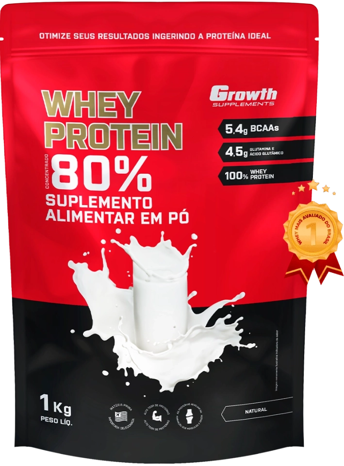 (TOP) WHEY PROTEIN CONCENTRADO (1KG) - GROWTH SUPPLEMENTS - imagem 2
