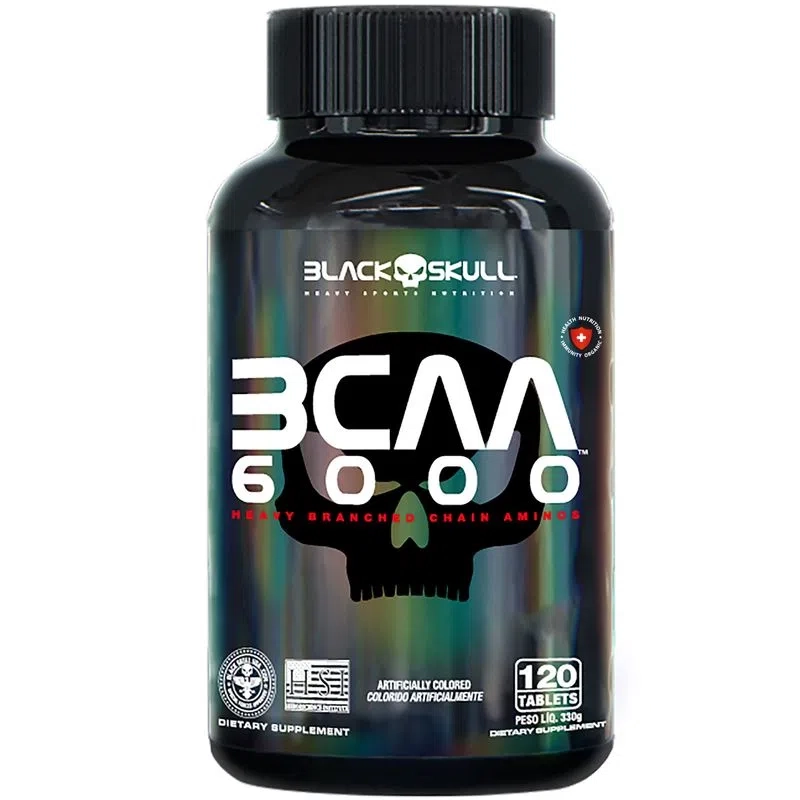 BCAA 6000 - AMINOÁCIDOS - 120 TABLETS Black Skull - imagem 1