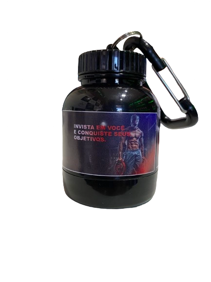 Chaveiro Whey Container Porta Proteína Suplemento Prottector Cor Fumê - imagem 4