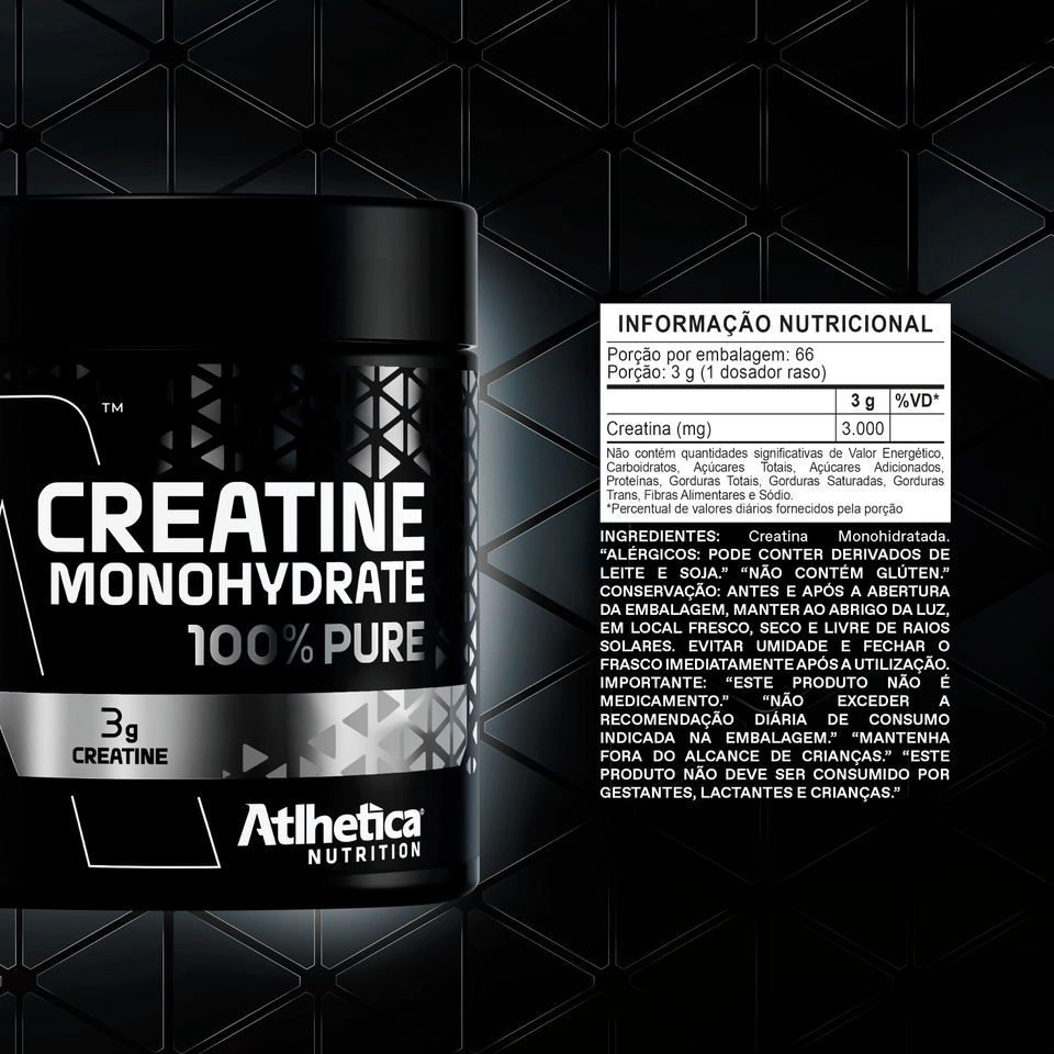 CREATINA 100% PURE (200G) - ATLHETICA - imagem 3