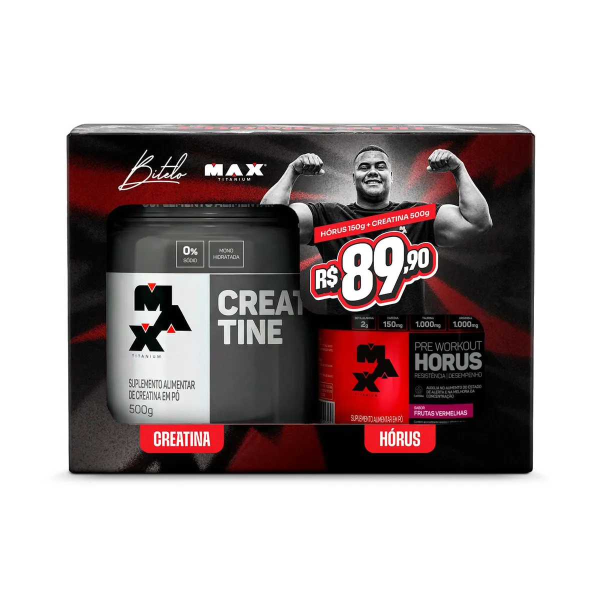 Promopack Creatina 500g + Hórus 150g Frutas Vermelhas — Max Titanium - 1
