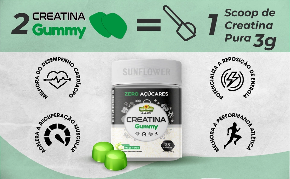 Creatina em Gomas Sunflower - Zero Açúcar - imagem 5