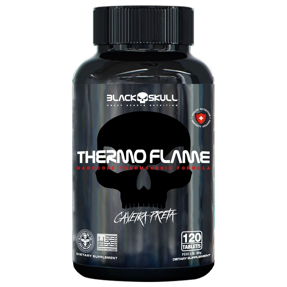 TERMOGÊNICO THERMO FLAME - 120 TABLETES BLACK SKULL - imagem 1