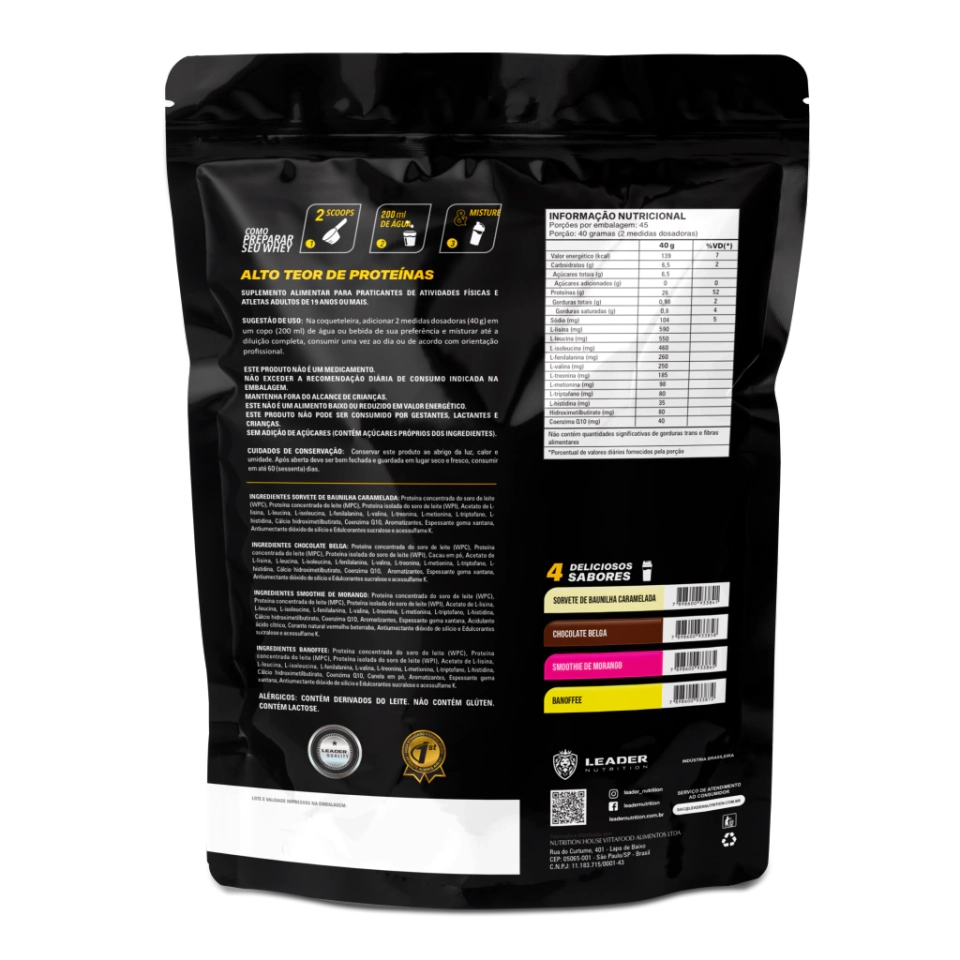 Whey Protein Concentrate  Isolate (1,8kg) Leader Nutrition - imagem 4