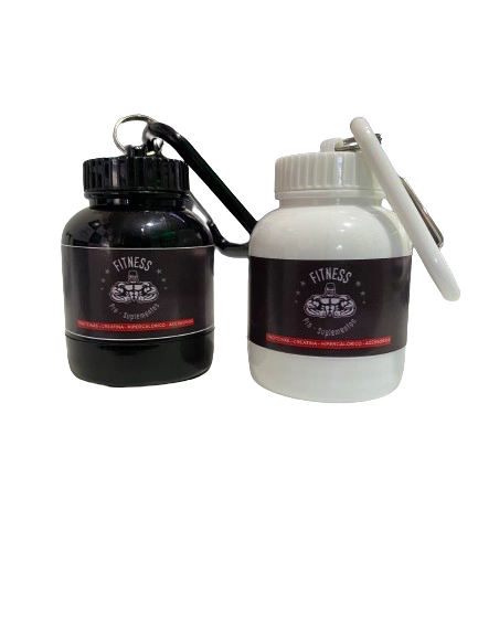 Chaveiro Whey Container Porta Proteína Suplemento Prottector Cor Fumê - imagem 1