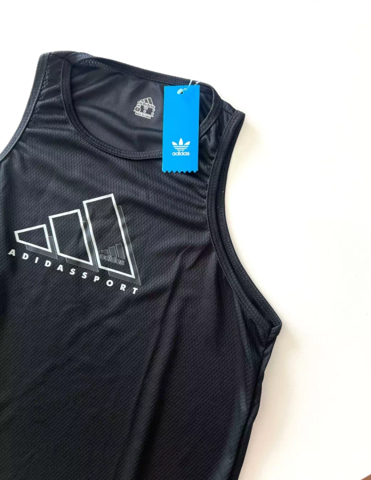 Regata Cavada Dri-Fit Adidas Big DTF Vazada - Preta M2 - imagem 1