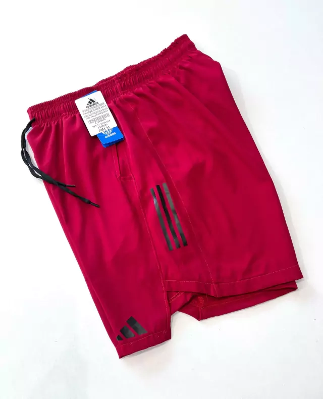 Calções de Treino Elastano Premium Adidas 3 Listras - Vermelho - imagem 4