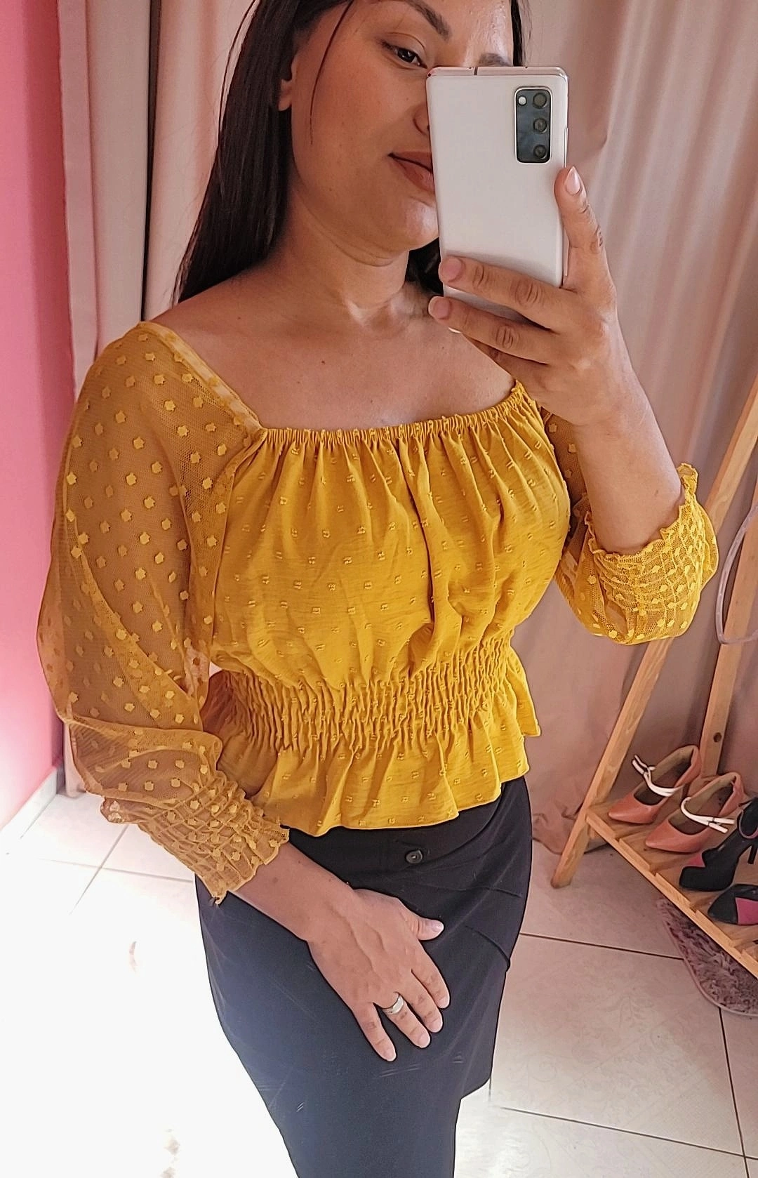 Blusa manga de tule - imagem 1