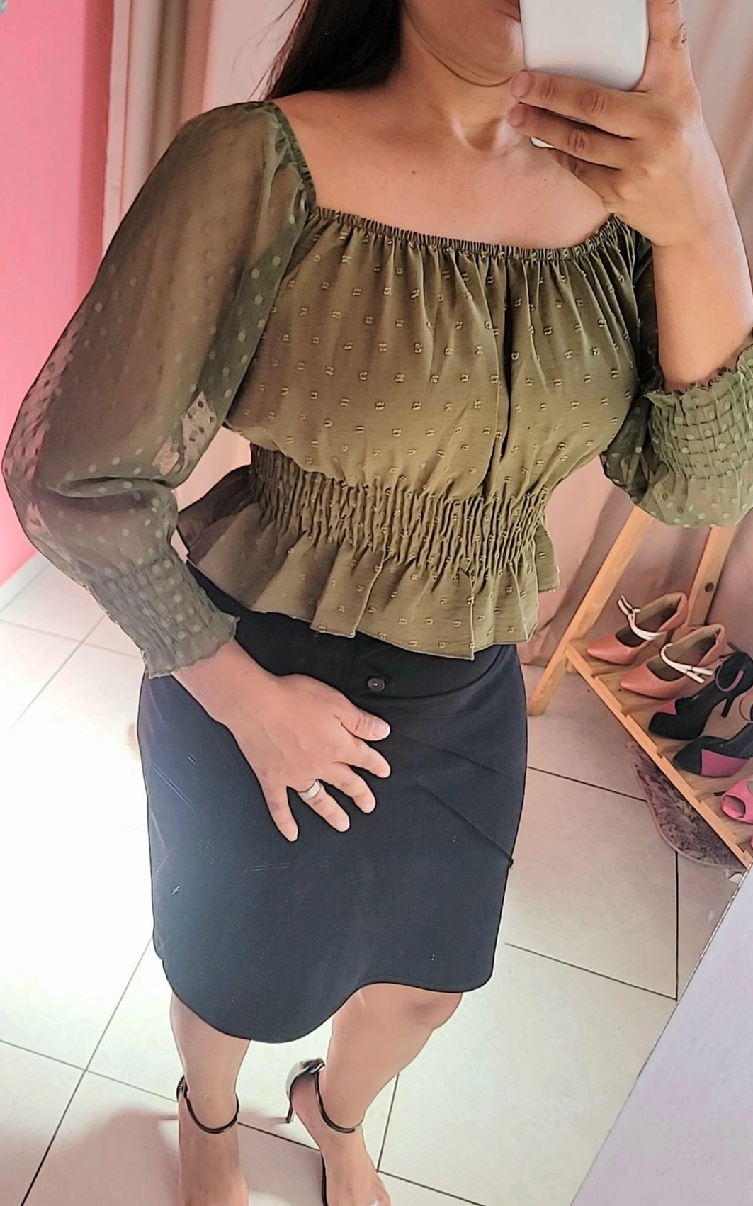 Blusa manga de tule - imagem 5
