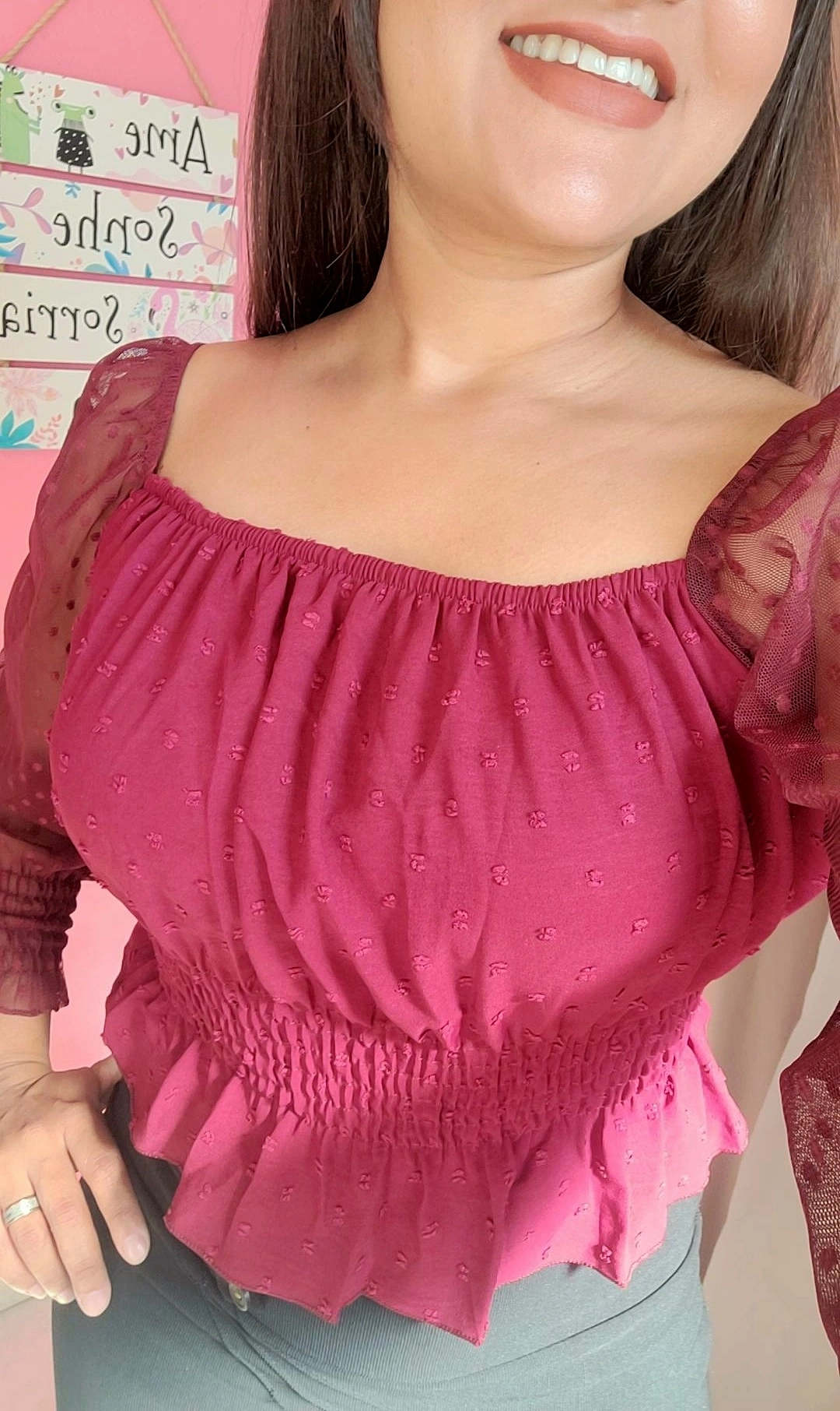 Blusa manga de tule - 8