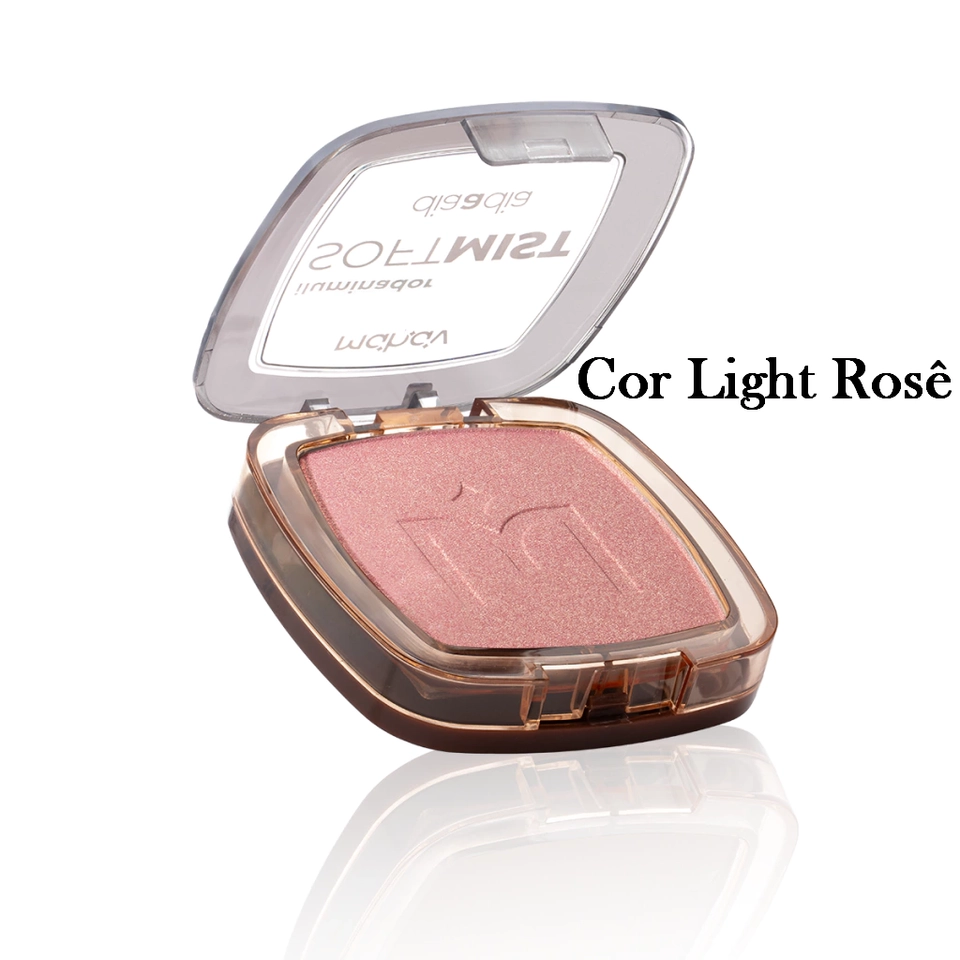 Iluminador Facial Em Pó Compacto Soft Mist Dia a Dia Mahav Cor Light Rosê - imagem 1