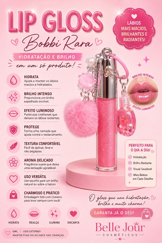 Lilp Gloss duo, com pingente pompom - imagem 5