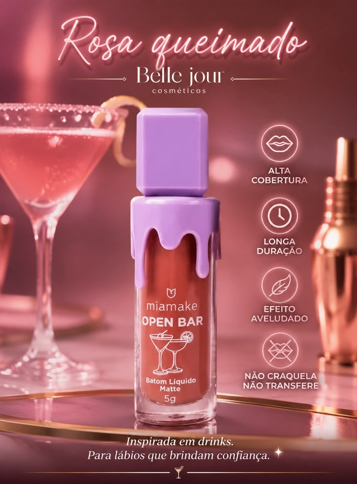 Batom Líquido Matte Open Bar - Rosa Queimado - 1