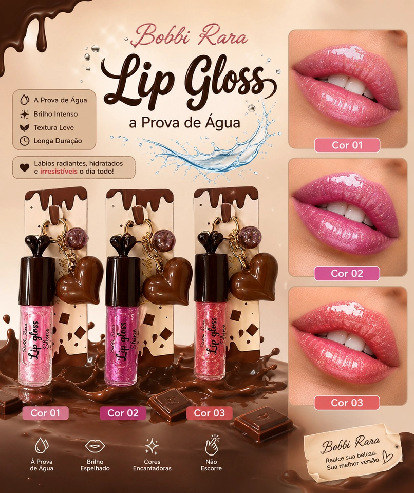 Lip Gloss Shine COOKIE - A Prova de Água - imagem 1