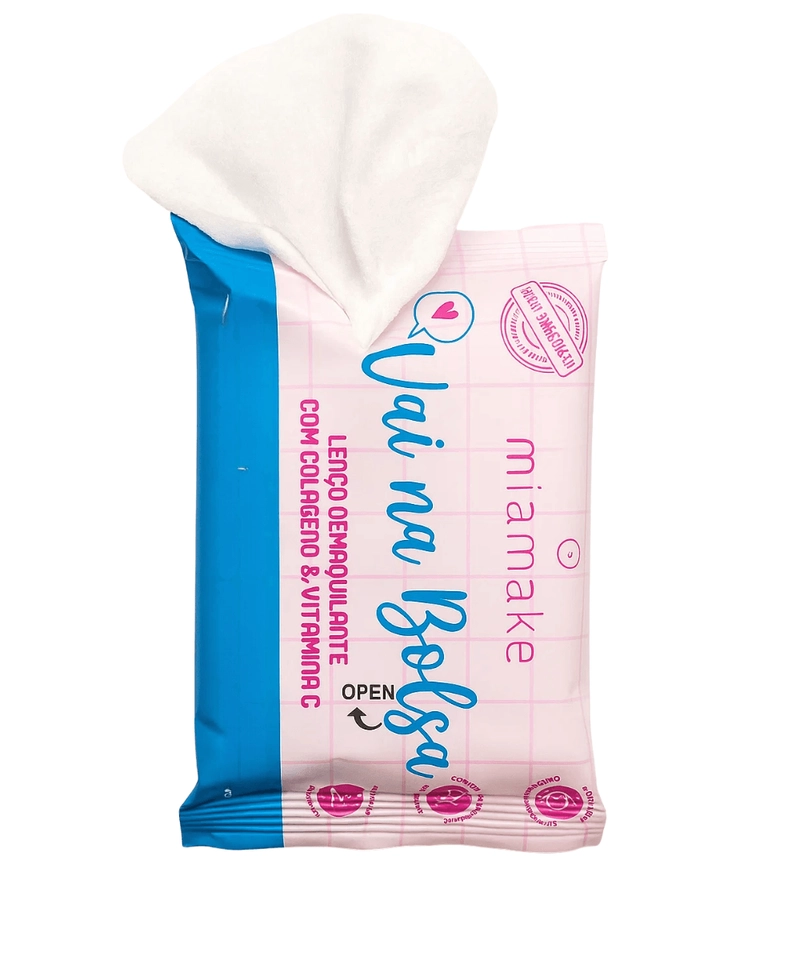Lenço Demaquilante Vai na Bolsa com Colágeno e Vita C 4 em 1 Demaquilante, Hidratante, Antioxidante e Suavizante POCKET.  - 1