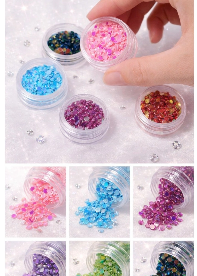 Kit Strass para Unhas Nail Art 6 Cores Pedrarias para Decoração de Unhas Manicure - imagem 1