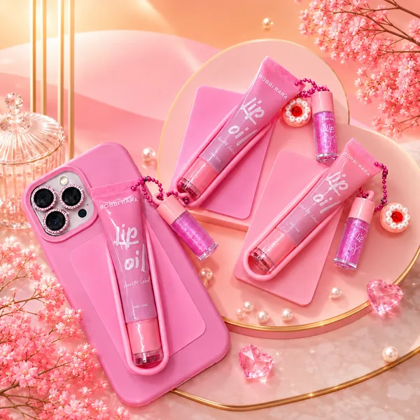 Kit Lip Oil  Lip Gloss 2 em 1 Bobbi Rara – 4 Itens Cartela Adesiva 3M - imagem 1