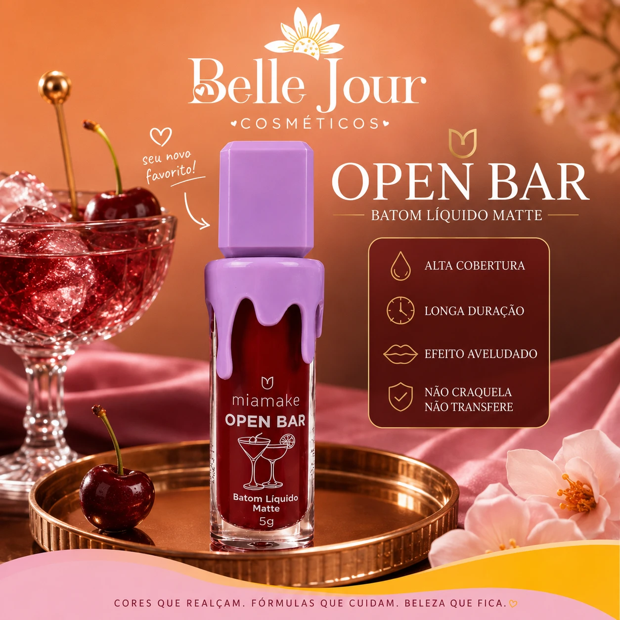 Batom Líquido Matte Open Bar - Cereja - 1