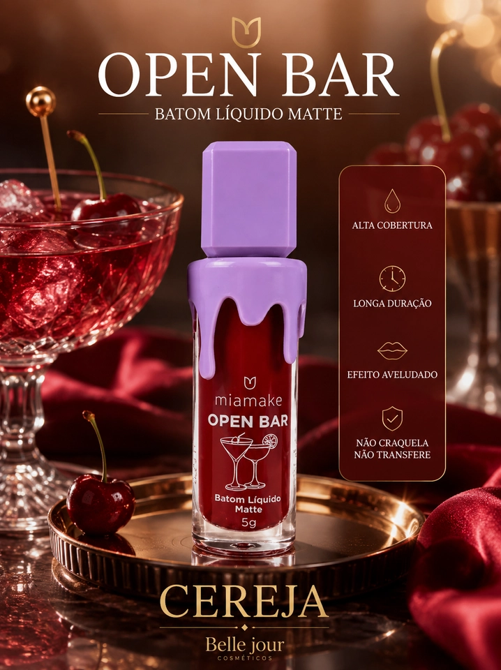 Batom Líquido Matte Open Bar - Cereja - imagem 2