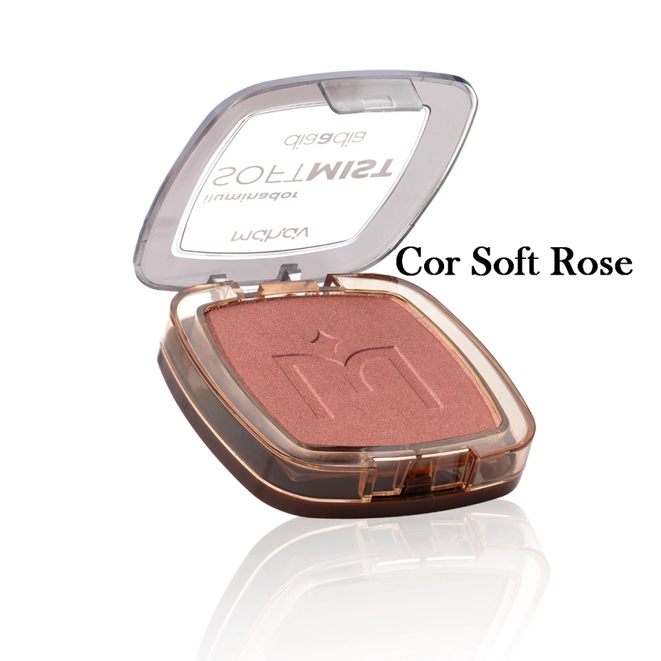 Iluminador Facial Em Pó Compacto Soft Mist Dia a Dia Mahav Cor Soft Rose - imagem 1
