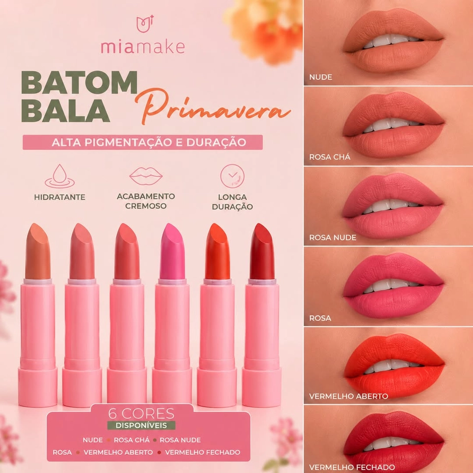 Coleção Batons Bala Primavera 6 Cores - 1
