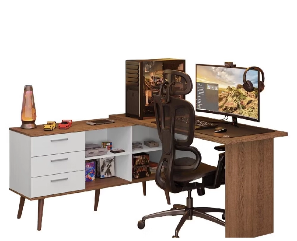 Mesa escrivaninha em L   .............. 👇 LINK na DESCRIÇÃO 👇 - imagem 1